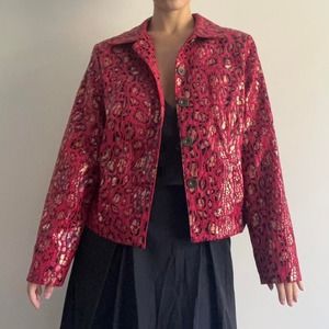 Red y2k faux leather jacket Size medium